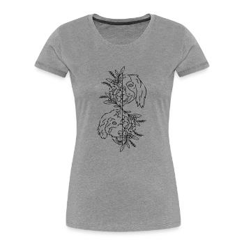 zwei Hunde - Frauen Premium Bio T-Shirt - Grau meliert - Vorne - Mia (176cm)