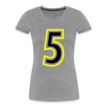 5 Number College - Women's Premium Organic T-Shirt - heather grey - Front - Mia (176cm)