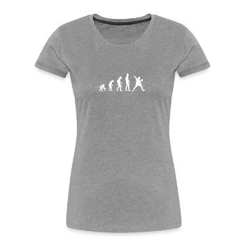Prellball Evolution Herren Männer Jungen - Frauen Premium Bio T-Shirt - Grau meliert - Vorne - Mia (176cm)