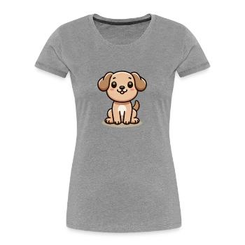 Cute puppy - Women's Premium Organic T-Shirt - heather grey - Front - Mia (176cm)