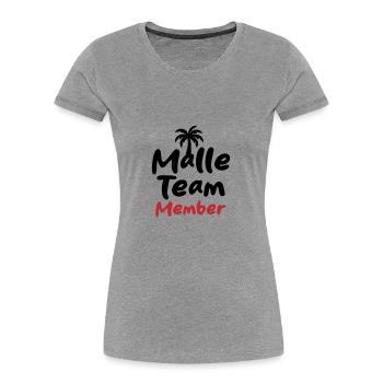 Malle Team Member Mallorca - Women's Premium Organic T-Shirt - heather grey - Front - Mia (176cm)