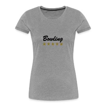 Bowling - Frauen Premium Bio T-Shirt - Grau meliert - Vorne - Mia (176cm)