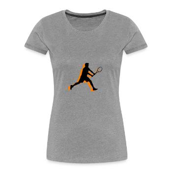 Tennis Spieler Symbol - Frauen Premium Bio T-Shirt - Grau meliert - Vorne - Mia (176cm)