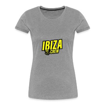 Ibiza Crew Anchor Palm Tree Heart Love - Women's Premium Organic T-Shirt - heather grey - Front - Mia (176cm)