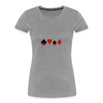 Poker Deck Dealer Trumpf Spielkarten Skat Canasta - T-shirt bio Premium Femme - gris chiné - Devant - Mia (176cm)