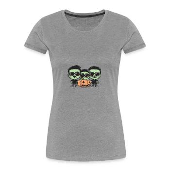 Zombies Halloween Cool - T-shirt bio Premium Femme - gris chiné - Devant - Mia (176cm)