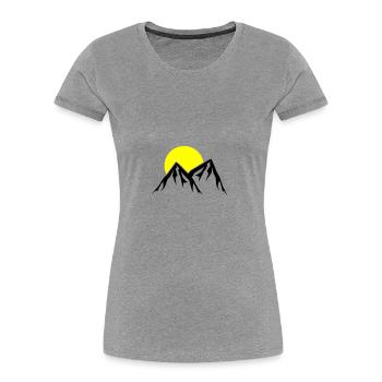 Icône Montagnes Icône - T-shirt bio Premium Femme - gris chiné - Devant - Mia (176cm)
