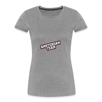 Amsterdam Team - Women's Premium Organic T-Shirt - heather grey - Front - Mia (176cm)