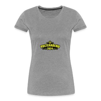 Polterabend 2024 - Frauen Premium Bio T-Shirt - Grau meliert - Vorne - Mia (176cm)