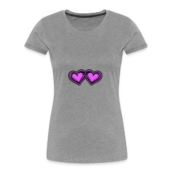 Hearts Symbol Marriage Love - Women's Premium Organic T-Shirt - heather grey - Front - Mia (176cm)