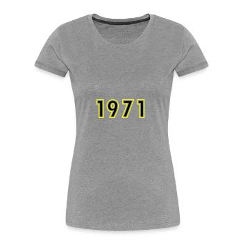 1971 Jahr Geburtstag - Frauen Premium Bio T-Shirt - Grau meliert - Vorne - Mia (176cm)