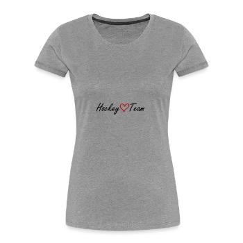 Hockey Team Heart - Women's Premium Organic T-Shirt - heather grey - Front - Mia (176cm)