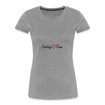 Cooking Team Herz - Frauen Premium Bio T-Shirt - Grau meliert - Vorne - Mia (176cm)