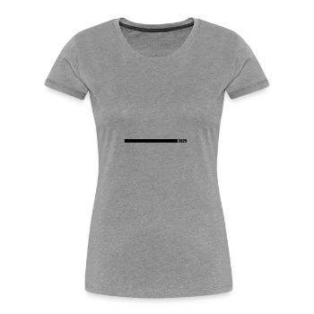 Année 2025 - T-shirt bio Premium Femme - gris chiné - Devant - Mia (176cm)
