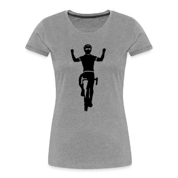 Rennrad - Women's Premium Organic T-Shirt - heather grey - Front - Mia (176cm)