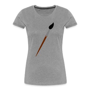 pinceau - T-shirt bio Premium Femme - gris chiné - Devant - Mia (176cm)