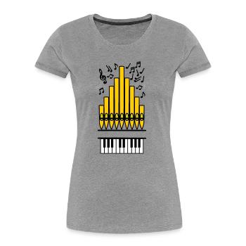 Logo Church organ copper organ pipes - Women's Premium Organic T-Shirt - heather grey - Front - Mia (176cm)