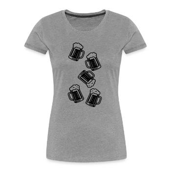 Beer Glass Beer Beer Mug Icon - Women's Premium Organic T-Shirt - heather grey - Front - Mia (176cm)