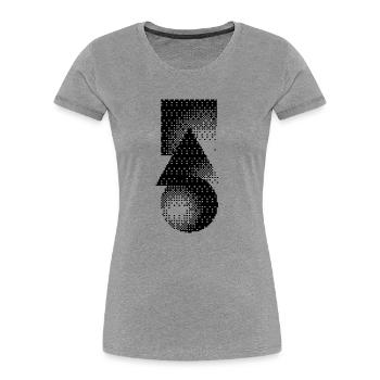 geometric shapes - Women's Premium Organic T-Shirt - heather grey - Front - Mia (176cm)