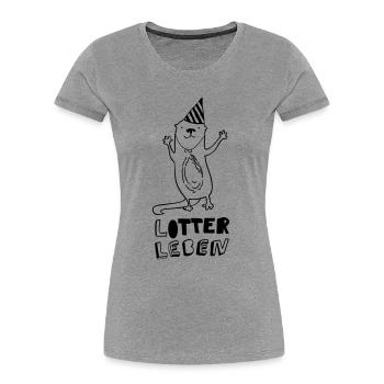 Lotterleben - Frauen Premium Bio T-Shirt - Grau meliert - Vorne - Mia (176cm)