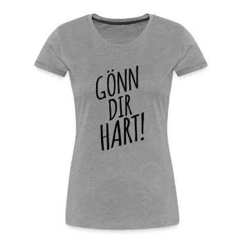 Gönn dir Hart Party Festival drogen - Frauen Premium Bio T-Shirt - Grau meliert - Vorne - Mia (176cm)