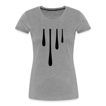 Gouttes - T-shirt bio Premium Femme - gris chiné - Devant - Mia (176cm)