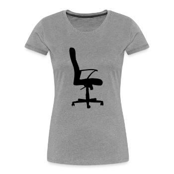 buerosessel - Frauen Premium Bio T-Shirt - Grau meliert - Vorne - Mia (176cm)