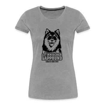 FINNISCHER LAPPHUND coolest dog ever Hundespruch - Frauen Premium Bio T-Shirt - Grau meliert - Vorne - Mia (176cm)