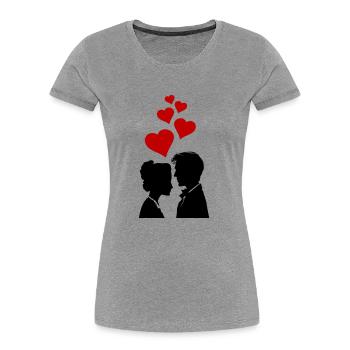 Couple Wedding Couple Marriage - Women's Premium Organic T-Shirt - heather grey - Front - Mia (176cm)