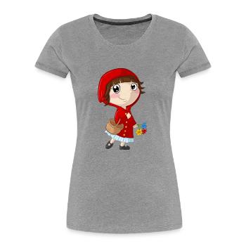 Rotkäppchen Comic - Frauen Premium Bio T-Shirt - Grau meliert - Vorne - Mia (176cm)