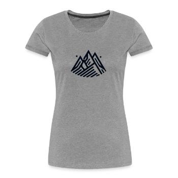 Alpine Schönheit - Frauen Premium Bio T-Shirt - Grau meliert - Vorne - Mia (176cm)