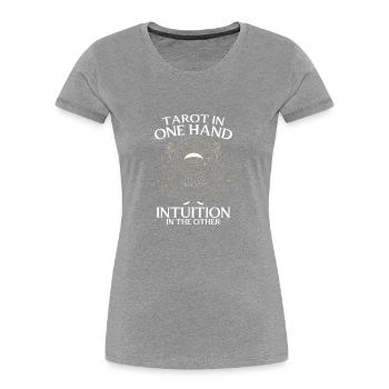 Hellseher Zukunft Hellsehen Sternzeichen - Frauen Premium Bio T-Shirt - Grau meliert - Vorne - Mia (176cm)