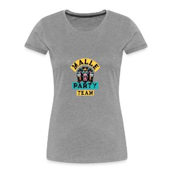 Malle Party Team - Frauen Premium Bio T-Shirt - Grau meliert - Vorne - Mia (176cm)