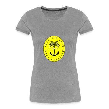 Mallorca Crew Anker Palme - Frauen Premium Bio T-Shirt - Grau meliert - Vorne - Mia (176cm)