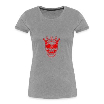 Fête de la couronne du crâne - T-shirt bio Premium Femme - gris chiné - Devant - Mia (176cm)