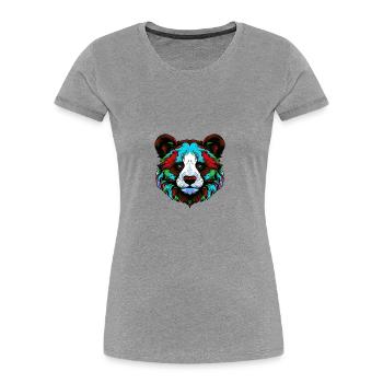 Panda Portrait Colorful - Women's Premium Organic T-Shirt - heather grey - Front - Mia (176cm)