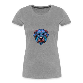 Kangal Dog Portrait Colorful - Women's Premium Organic T-Shirt - heather grey - Front - Mia (176cm)