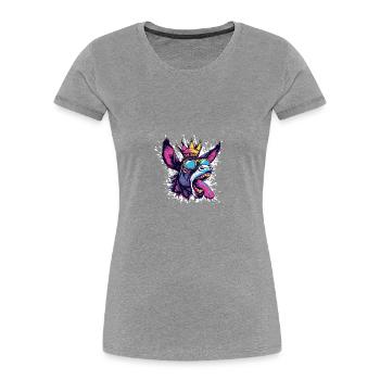 Donkey Comic - Women's Premium Organic T-Shirt - heather grey - Front - Mia (176cm)