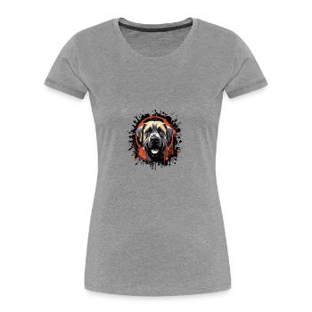 Kangal Hund Porträt - Frauen Premium Bio T-Shirt - Grau meliert - Vorne - Mia (176cm)