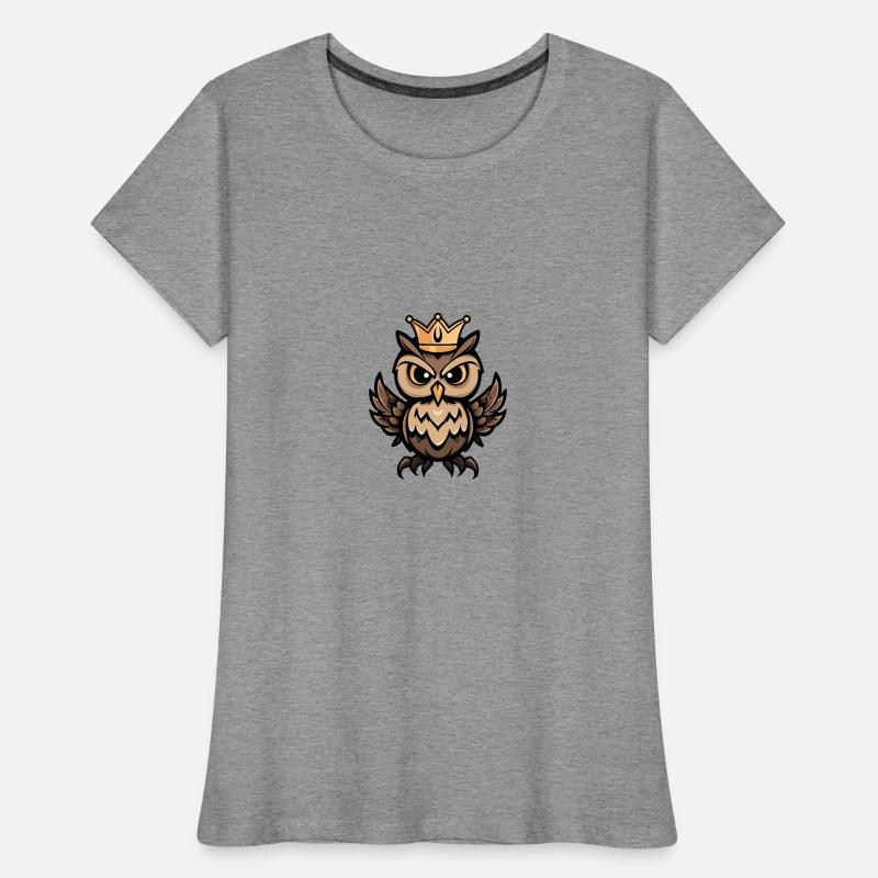 Eule Comic Krone Frauen Premium Bio T-Shirt