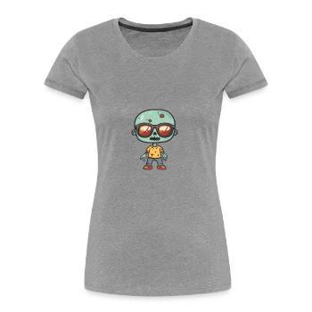 Zombie Halloween Cool - T-shirt bio Premium Femme - gris chiné - Devant - Mia (176cm)