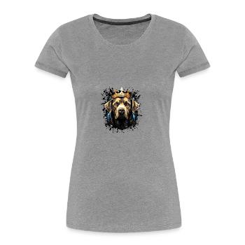 Labrador Dog Head Portrait Crown - Women's Premium Organic T-Shirt - heather grey - Front - Mia (176cm)