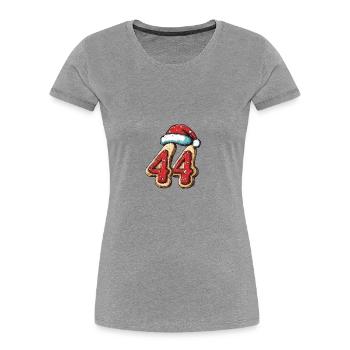 44 Zahl Weihnachten - Frauen Premium Bio T-Shirt - Grau meliert - Vorne - Mia (176cm)