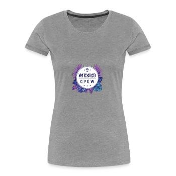 Mexiko Crew Bunt - Frauen Premium Bio T-Shirt - Grau meliert - Vorne - Mia (176cm)