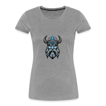 Viking Head Valhalla Odin - Women's Premium Organic T-Shirt - heather grey - Front - Mia (176cm)