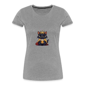 Bière de chat drôle - T-shirt bio Premium Femme - gris chiné - Devant - Mia (176cm)