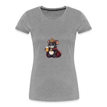 Mouse Beer Funny - Women's Premium Organic T-Shirt - heather grey - Front - Mia (176cm)