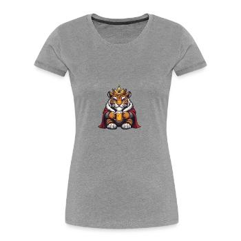 Tiger Bier Lustig - Frauen Premium Bio T-Shirt - Grau meliert - Vorne - Mia (176cm)