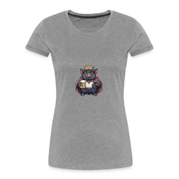 Schwein Bier Lustig Wildschwein - Frauen Premium Bio T-Shirt - Grau meliert - Vorne - Mia (176cm)
