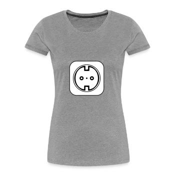 Electrical Socket Symbol Electrician - Women's Premium Organic T-Shirt - heather grey - Front - Mia (176cm)